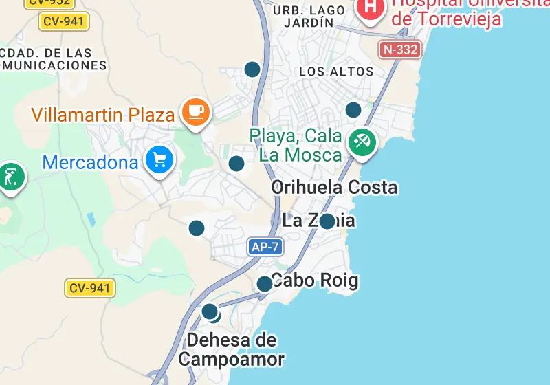 Map: 9 properties in Spain