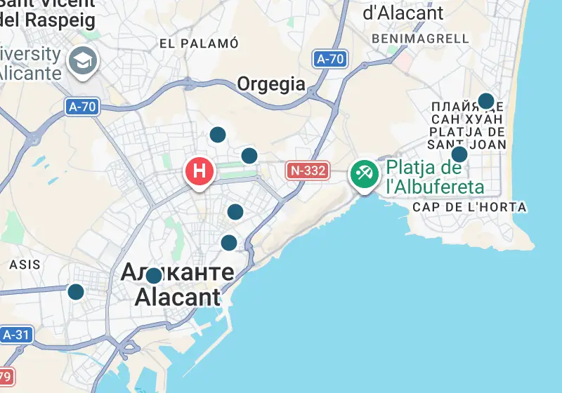 Карта: 8 объектов в Испании