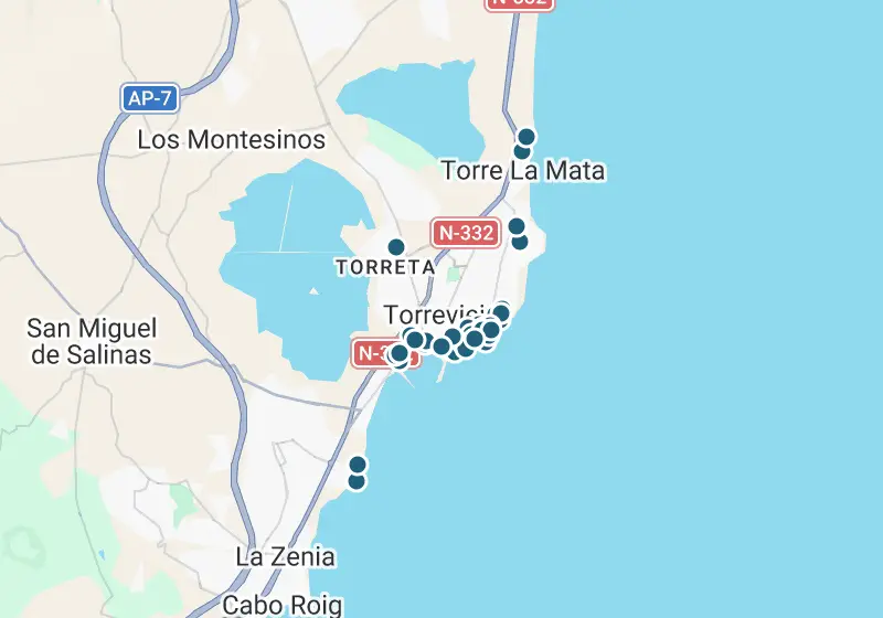 Map: 47 properties in Spain