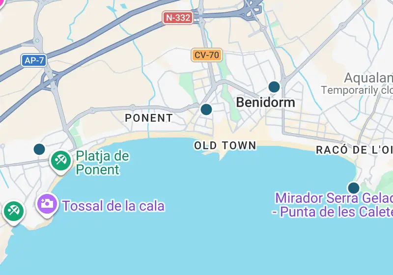 Map: 4 properties in Spain