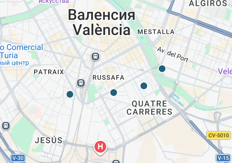 Карта: 4 объектов в Испании