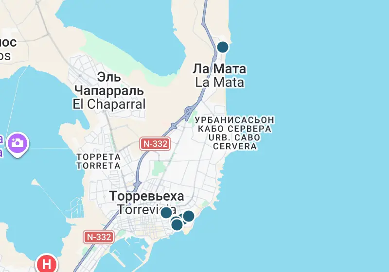 Карта: 6 объектов в Испании