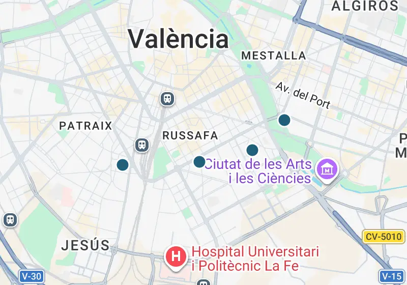 Map: 4 properties in Spain