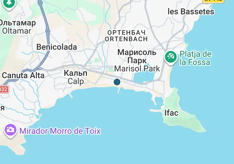 Карта: Апартаменты 210 м², Кальпе, Кальпе, Playa Arenal-Bol