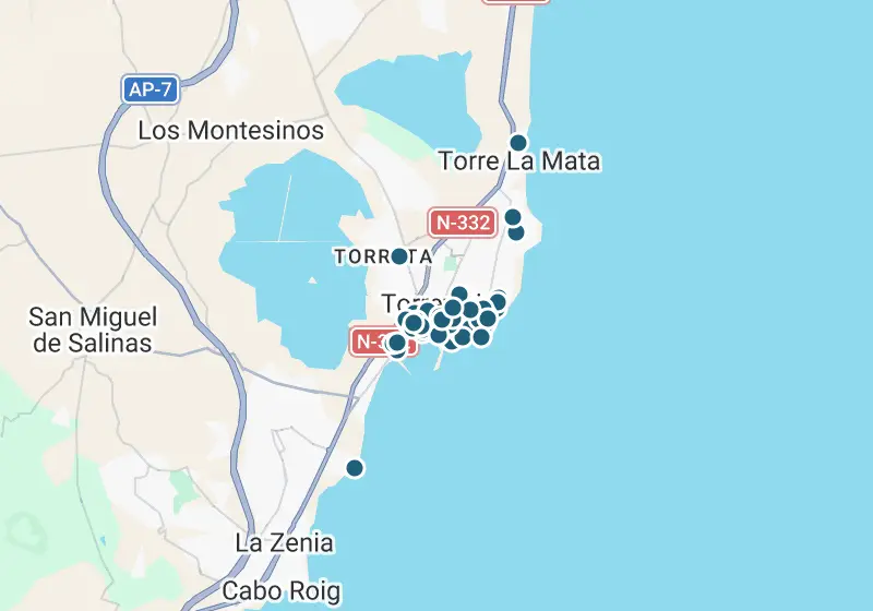 Map: 64 properties in Spain