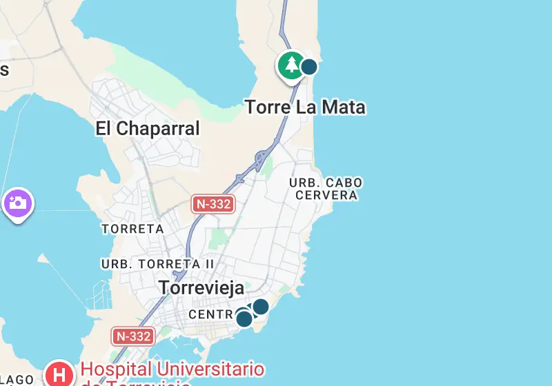 Map: 5 properties in Spain