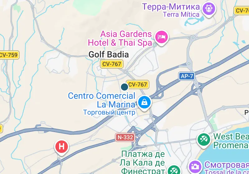 Карта: Пентхаус 178 м², Финестрат, Финестрат, Balcón de Finestrat-Terra Marina