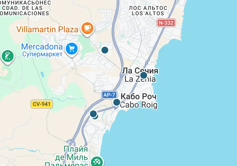 Карта: 6 объектов в Испании