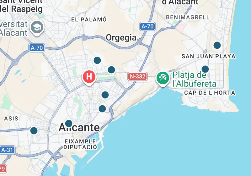 Map: 8 properties in Spain