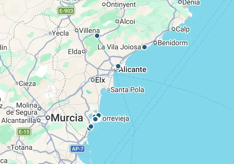 Map: 49 properties in Spain