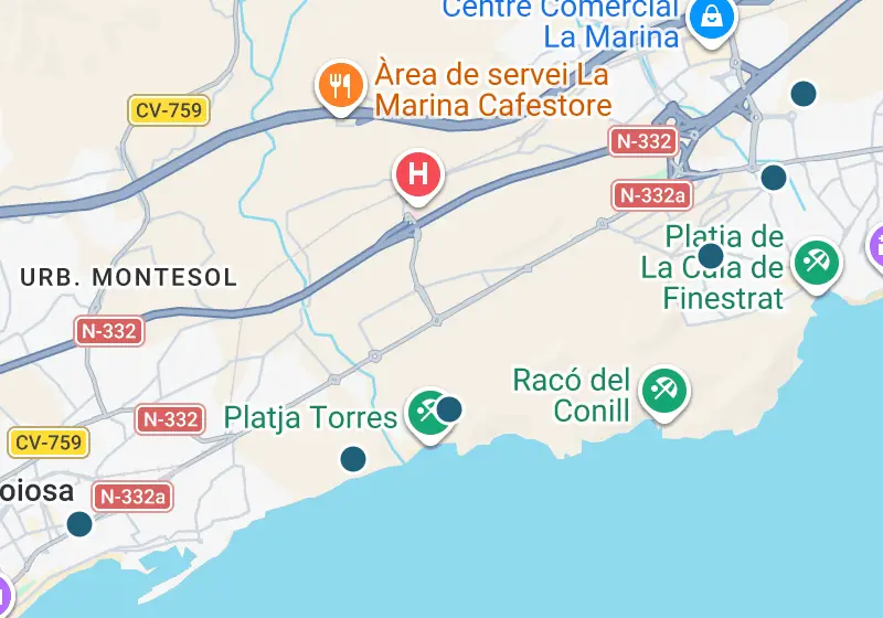 Map: 6 properties in Spain