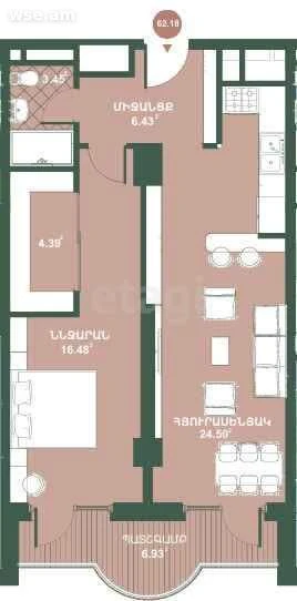 户型 2室 公寓 62,18㎡ v 住宅小区「HAY VIEW»