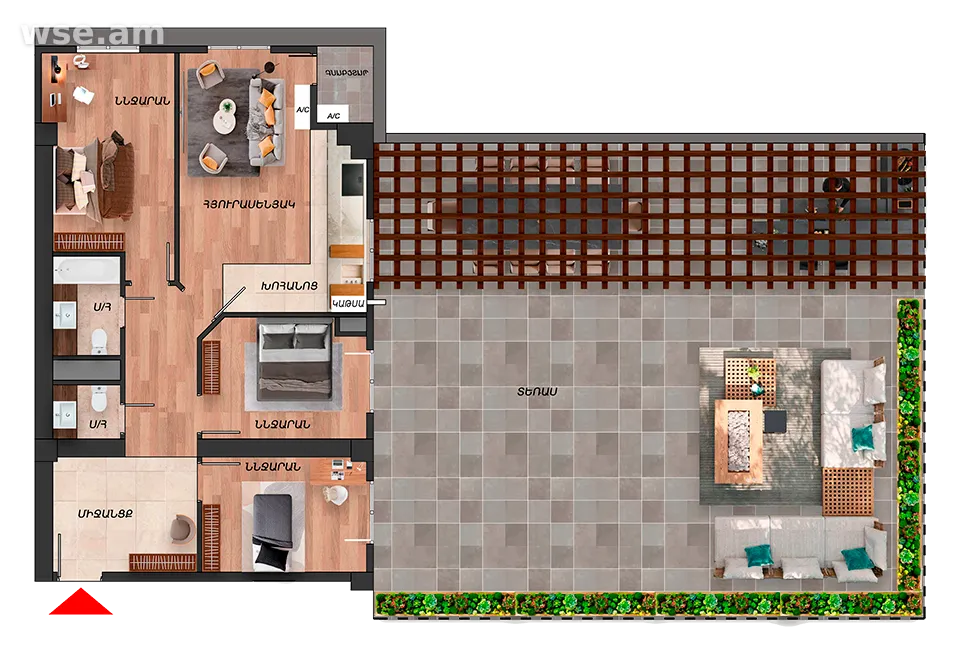 Планировка 4-комн. квартира 197,5 м² в ЖК «Гюрджан Каскад»