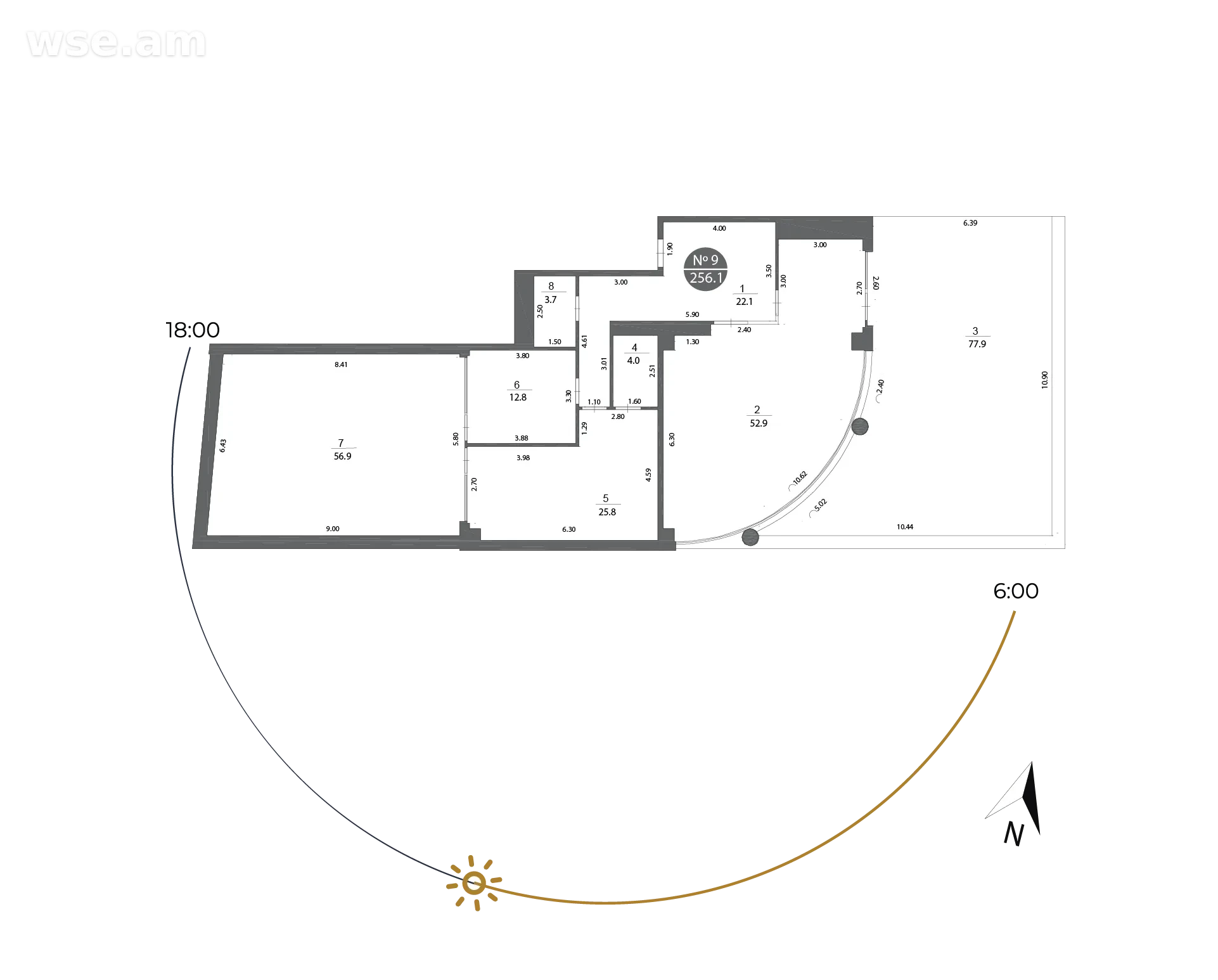 户型 4室 公寓 256,1㎡ v 住宅小区 Firdus Prime Residence