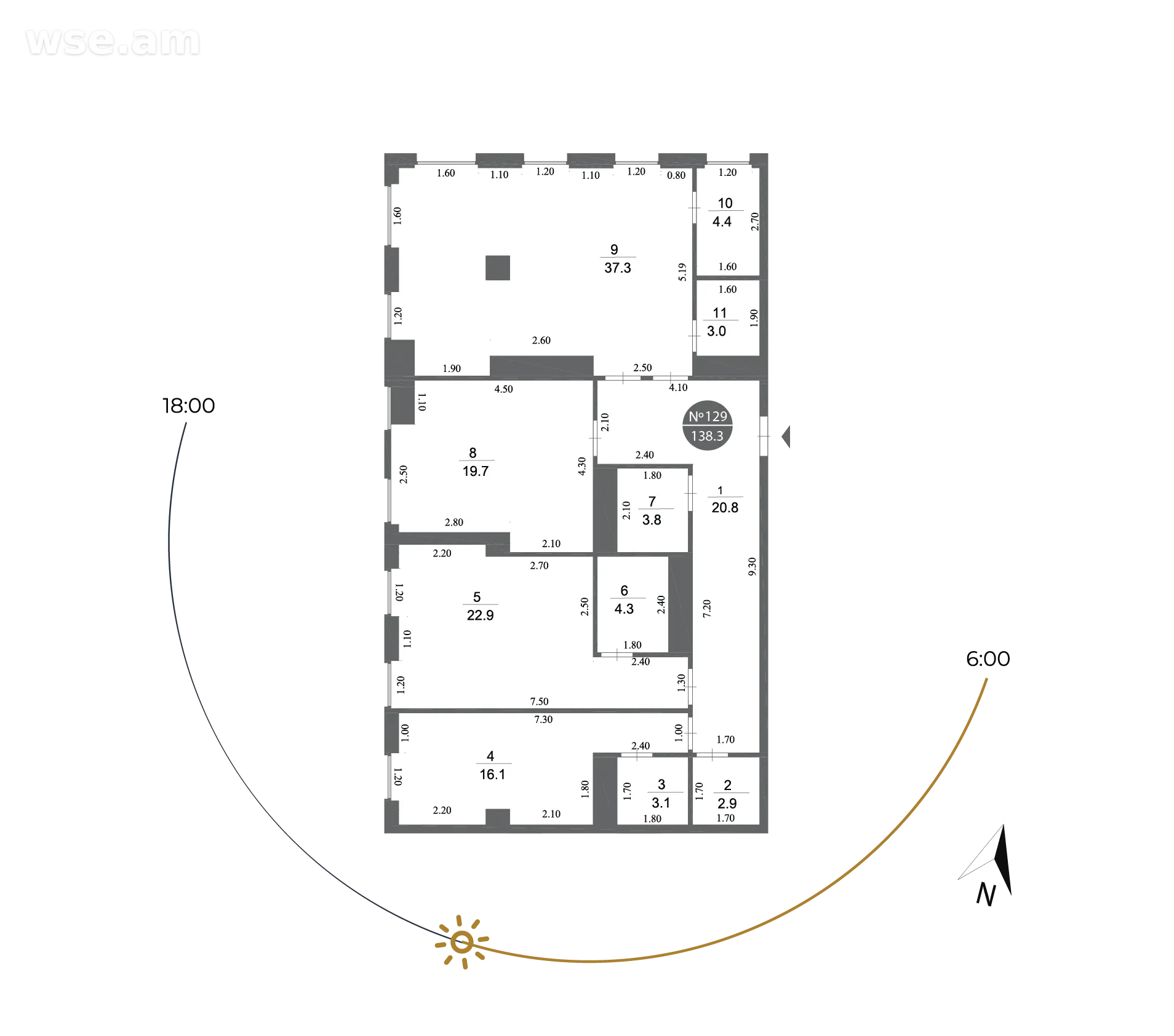 户型 4室 公寓 138,3㎡ v 住宅小区 Firdus Prime Residence