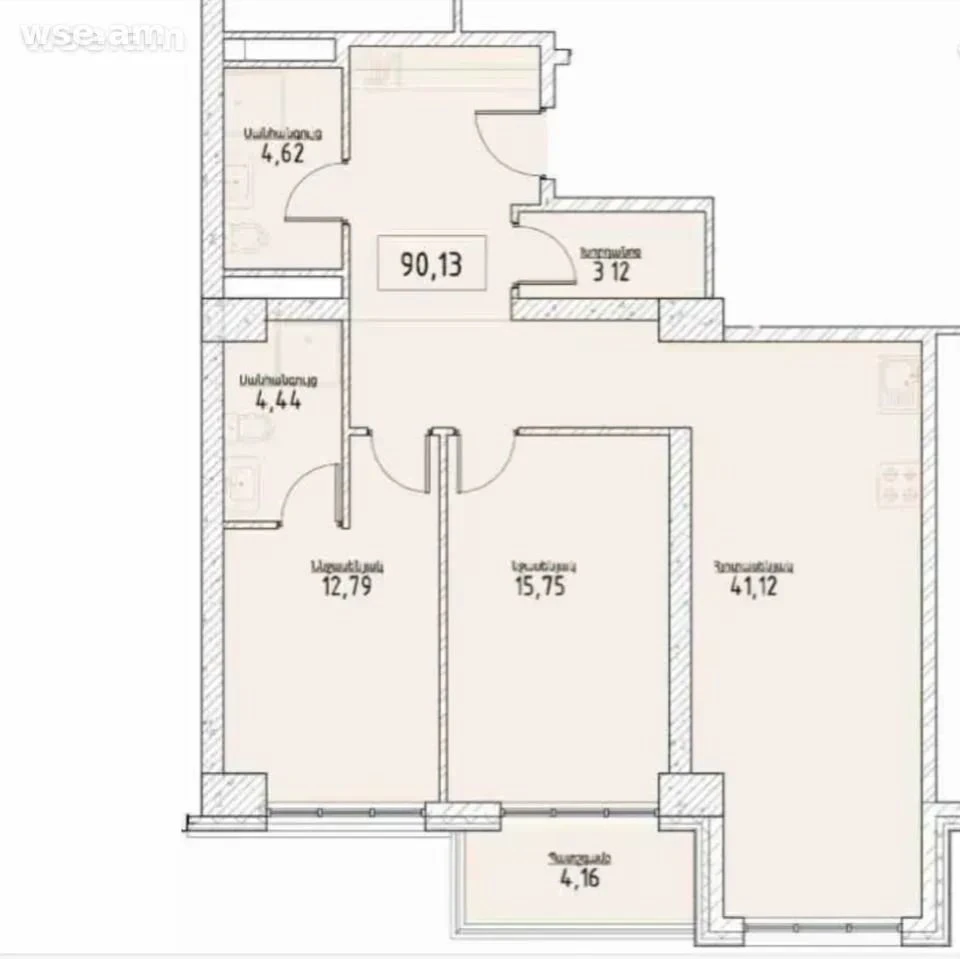 3-rooms, 87 m², 14/16 floor, Monte Melkonian avenue 27