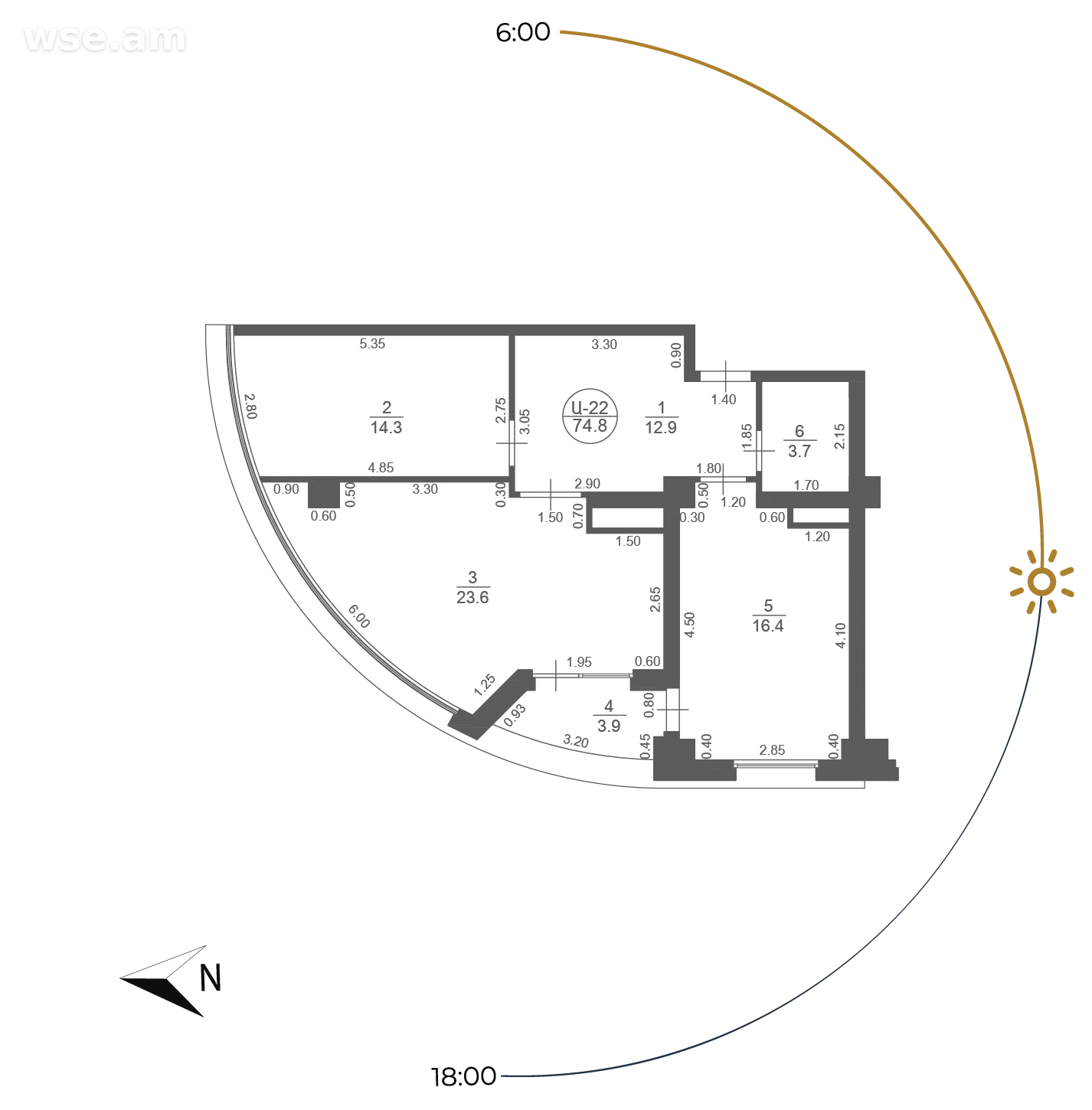 户型 3室 公寓 74,8㎡ v 住宅小区 Firdus Prime Residence