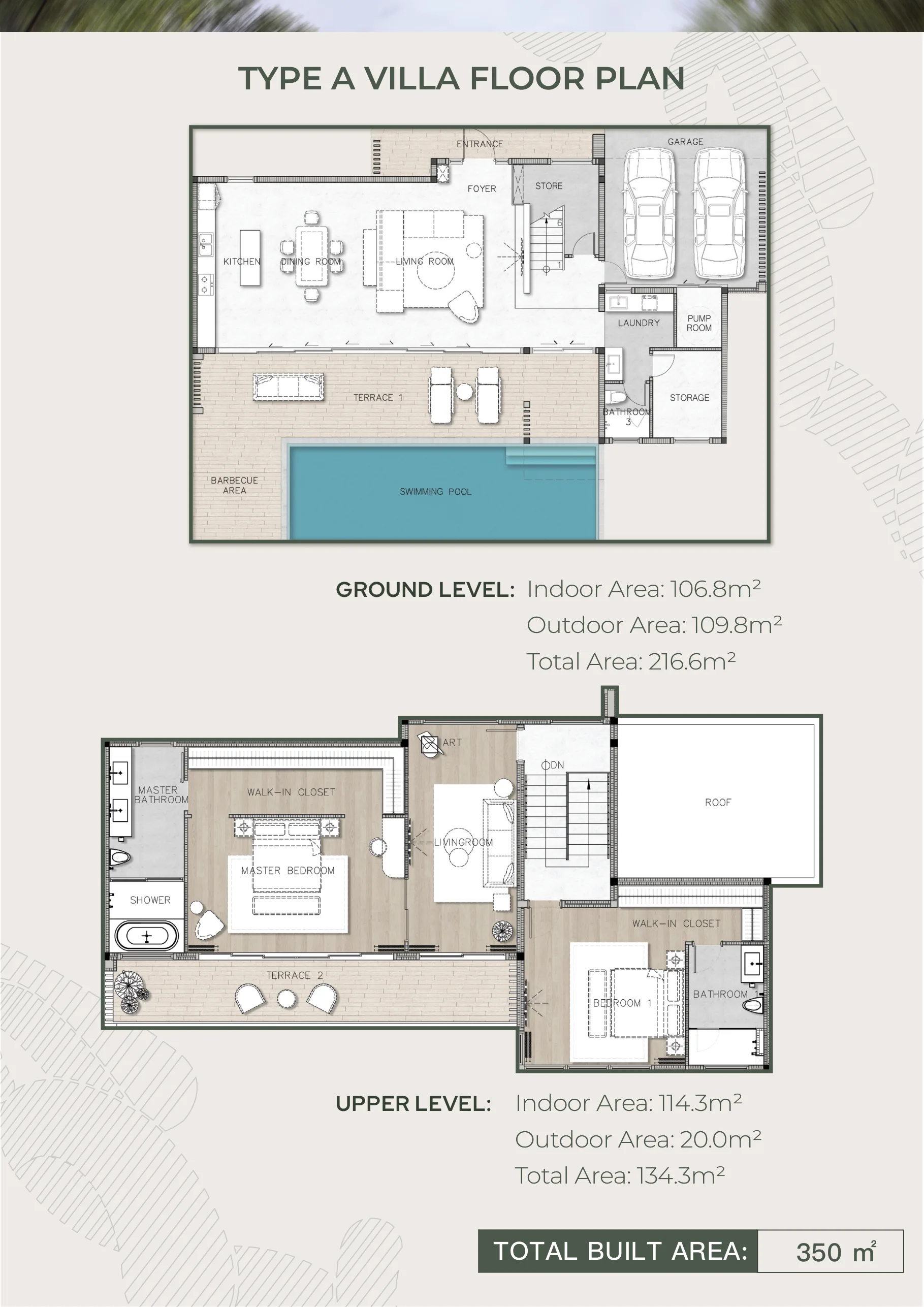 Планировка Вилла тип A, 350 м²