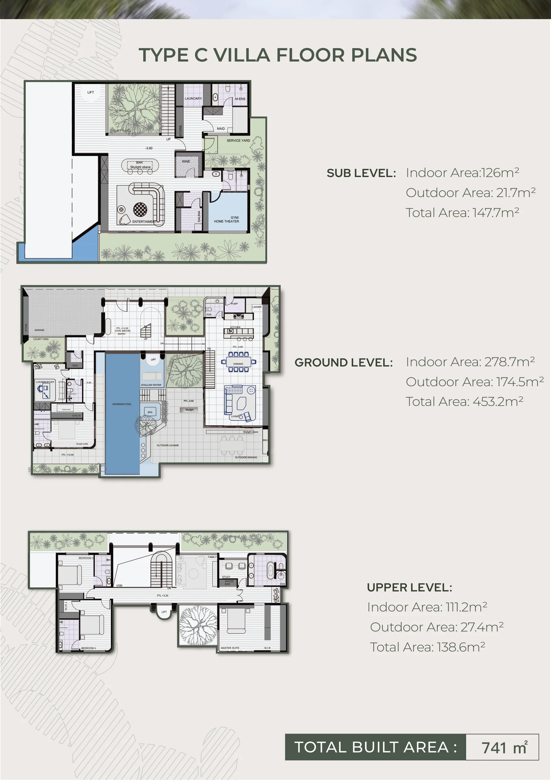 Планировка Вилла тип D, 741 м²