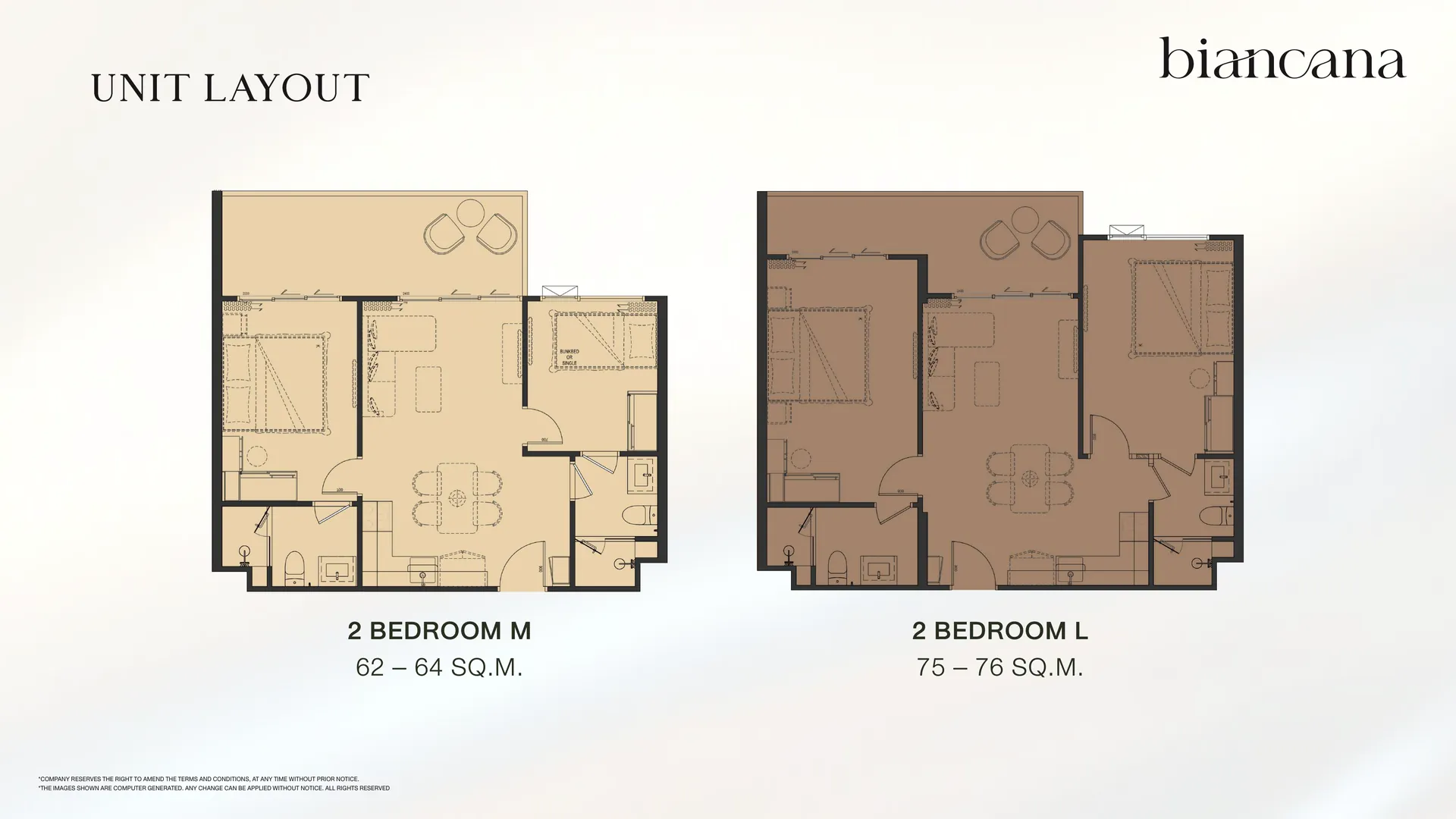 Планировка 2 спальни, 62 м²
