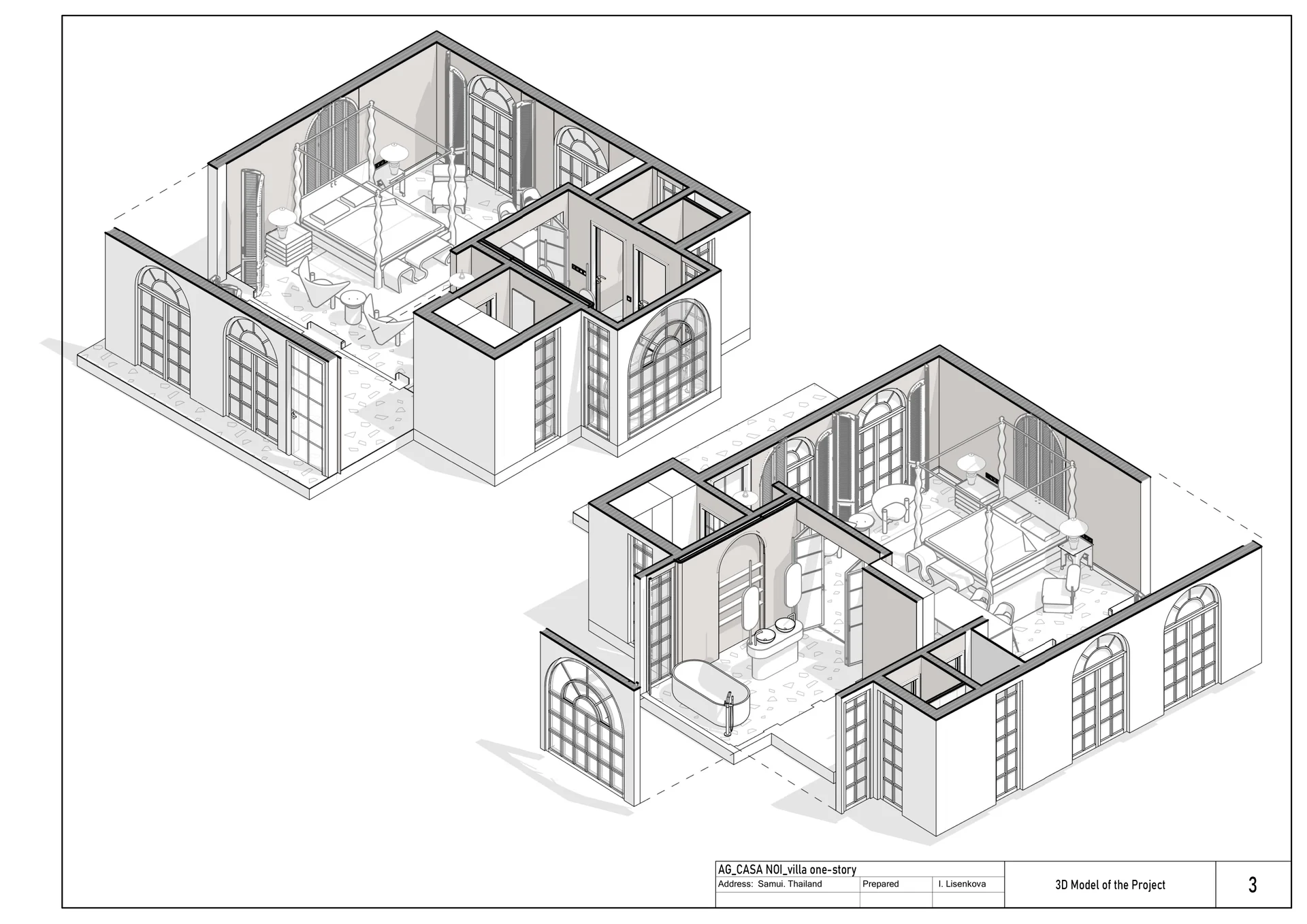 Floor plan 1-bedroom villa · single-storey