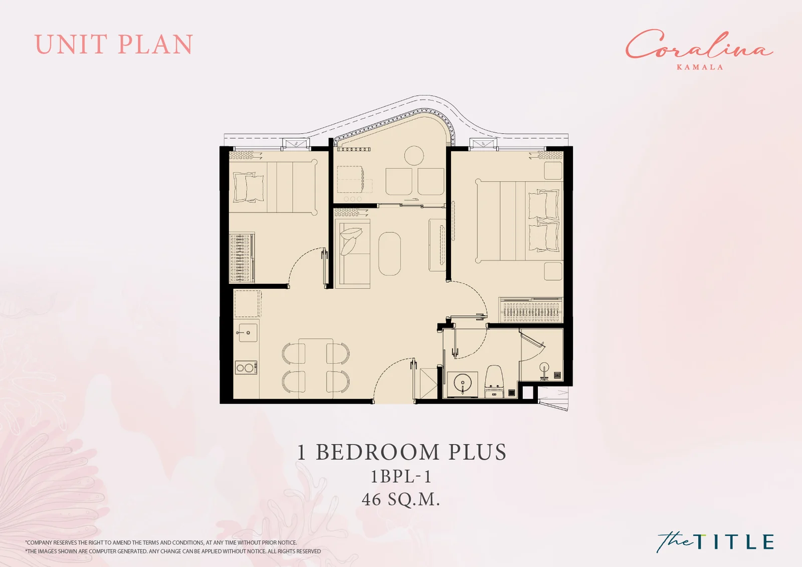 Планировка 1 BEDROOM PLUS