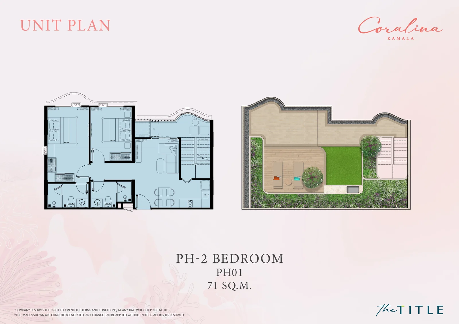 Планировка PH-2 BEDROOM PLUS, 71 м²