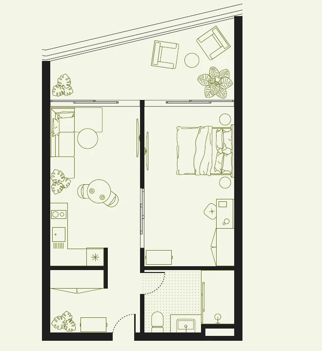 Floor plan 1 bedroom