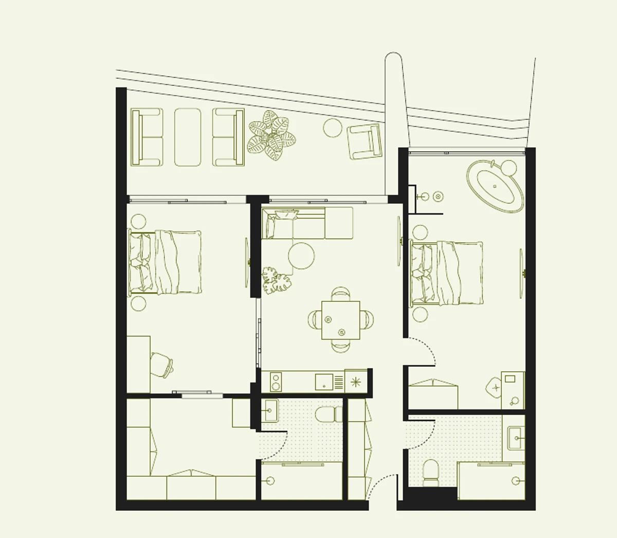 Floor plan 2 bedrooms