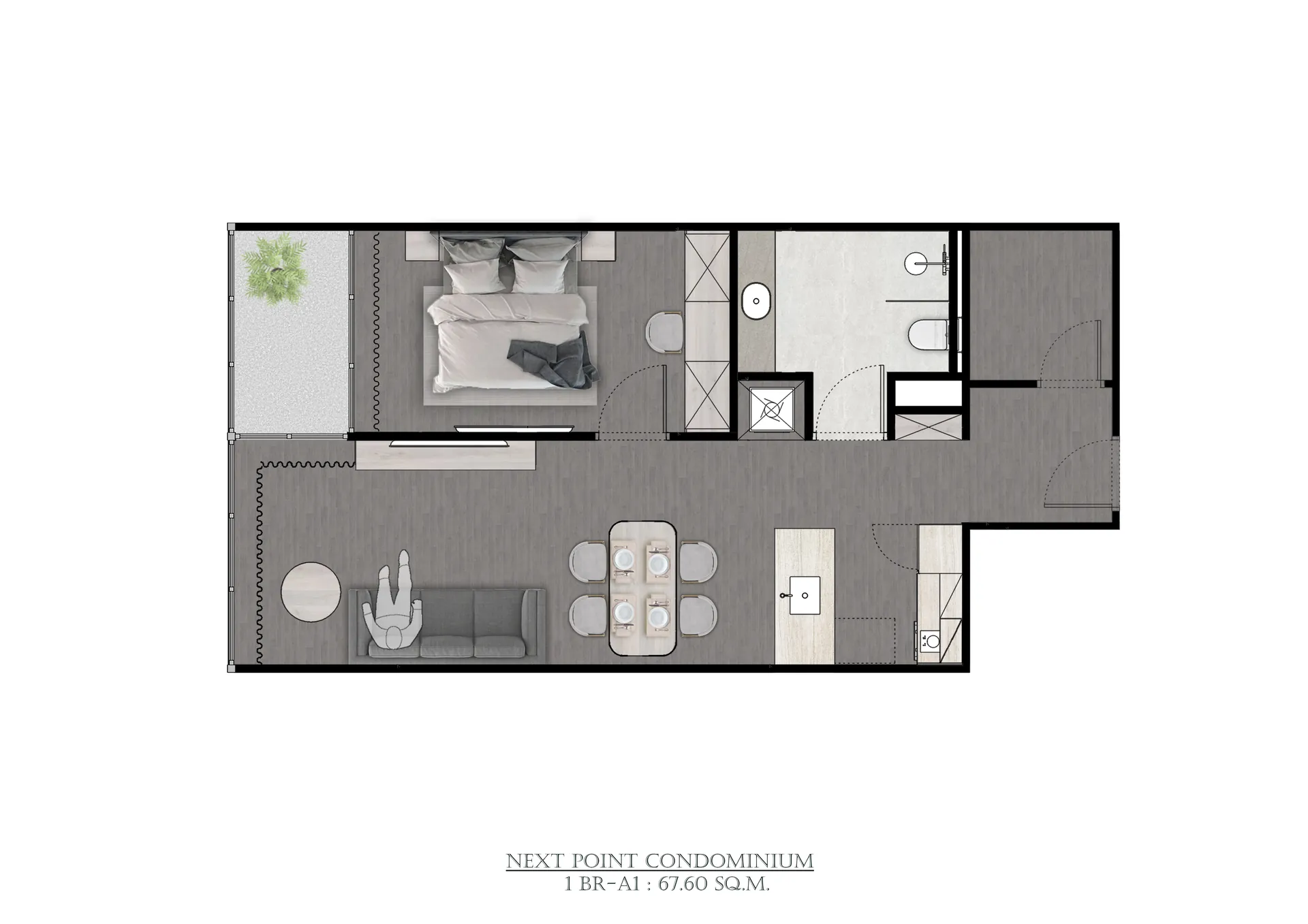 Планировка Пентхаус, 67.6 м²
