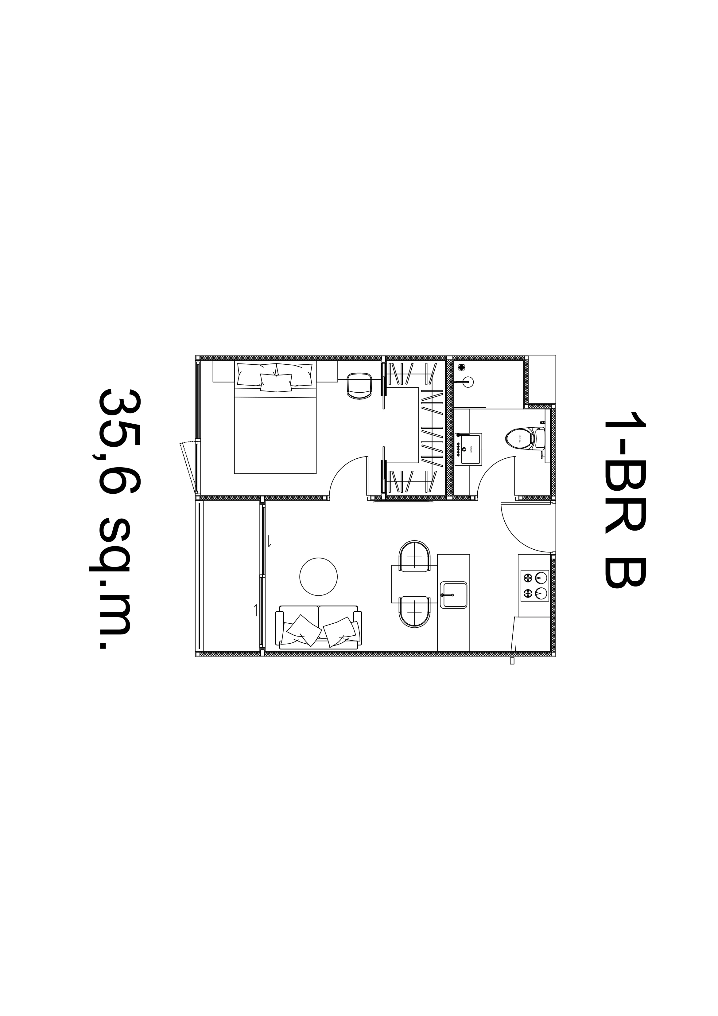 Планировка Building B · 1 Bedroom