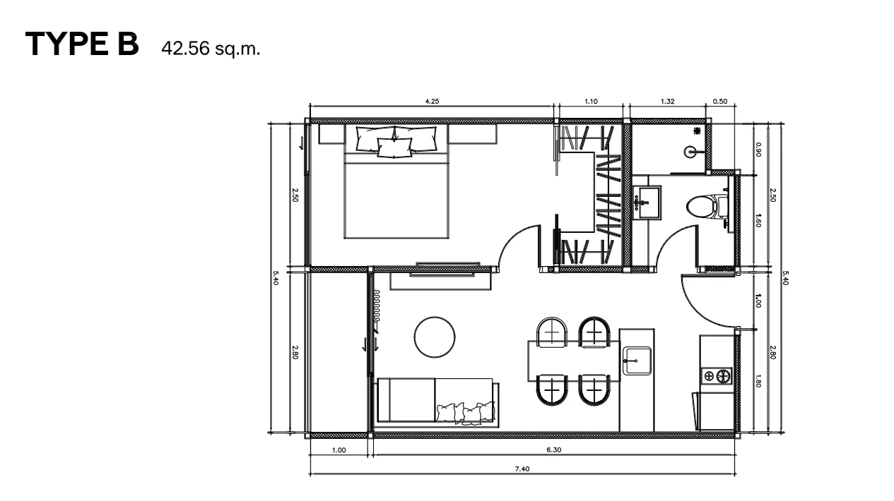 Планировка Building A · 1 Bedroom