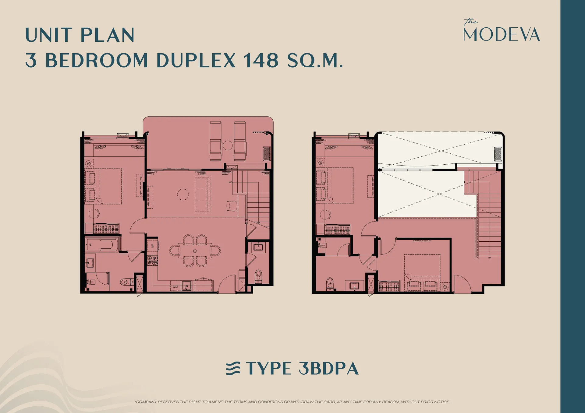 Floor plan 3 Bedrooms (Duplex/Penthouse), 148 m²
