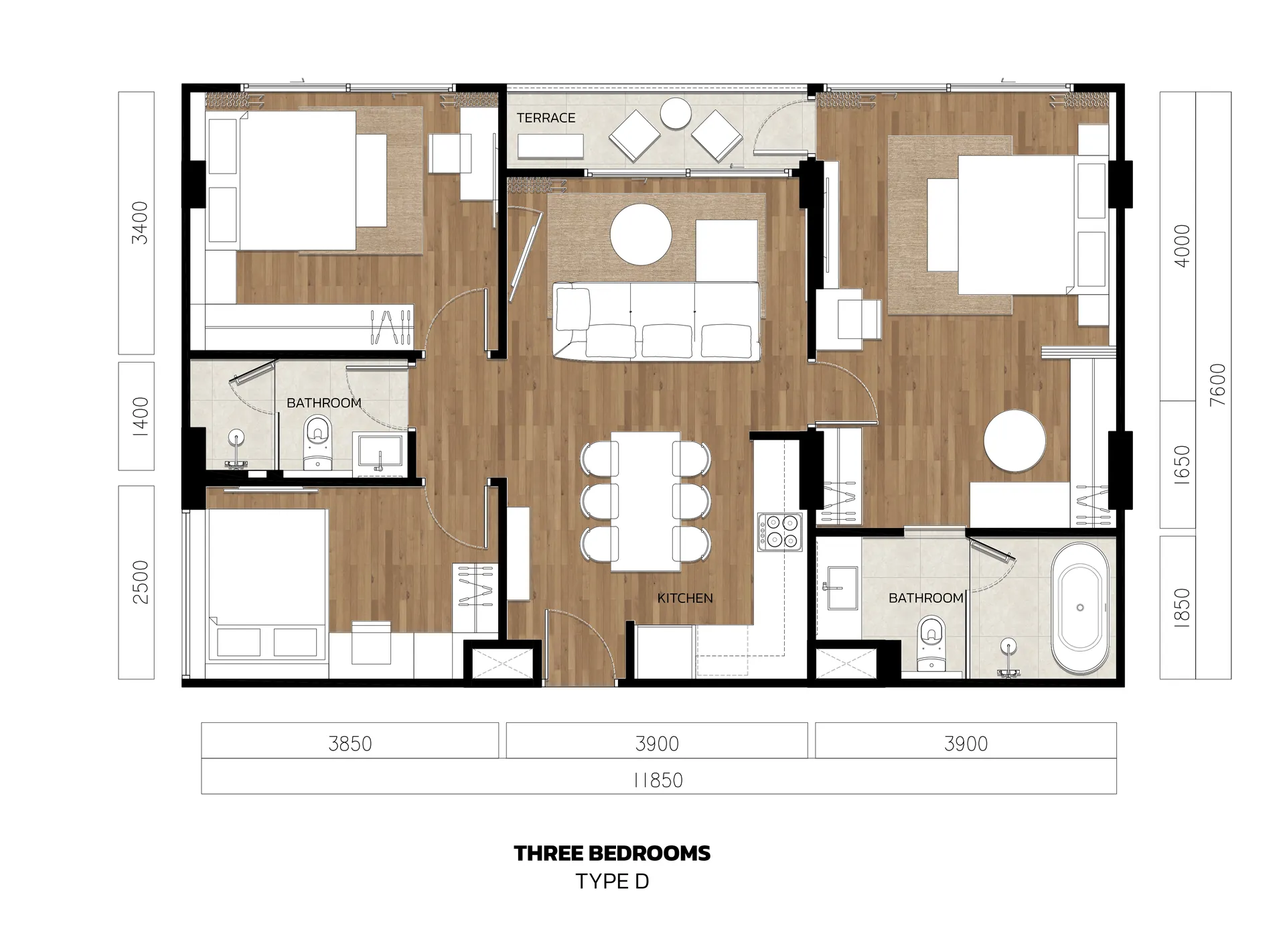 Floor plan 3 bedrooms