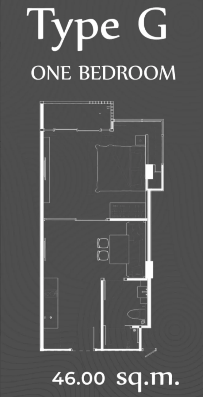Планировка Type G · 1 Bedroom, 46 м²